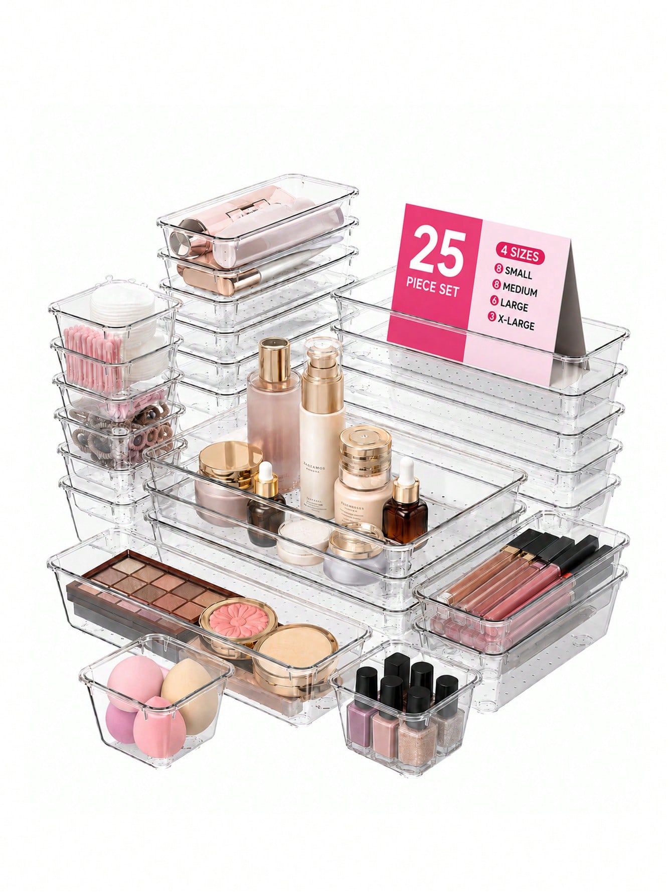 Kitchen Gadgets And Utensils - Set di 13/25/44 organizer trasparenti in