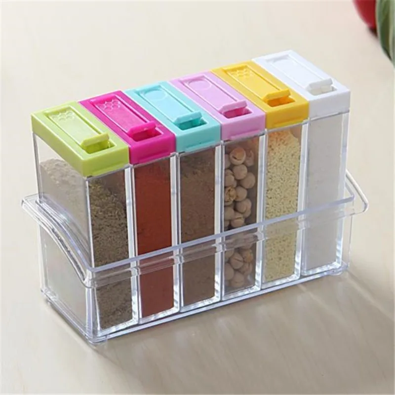 Kitchen Gadgets Organizer - Scatola per condimenti trasparente a sei