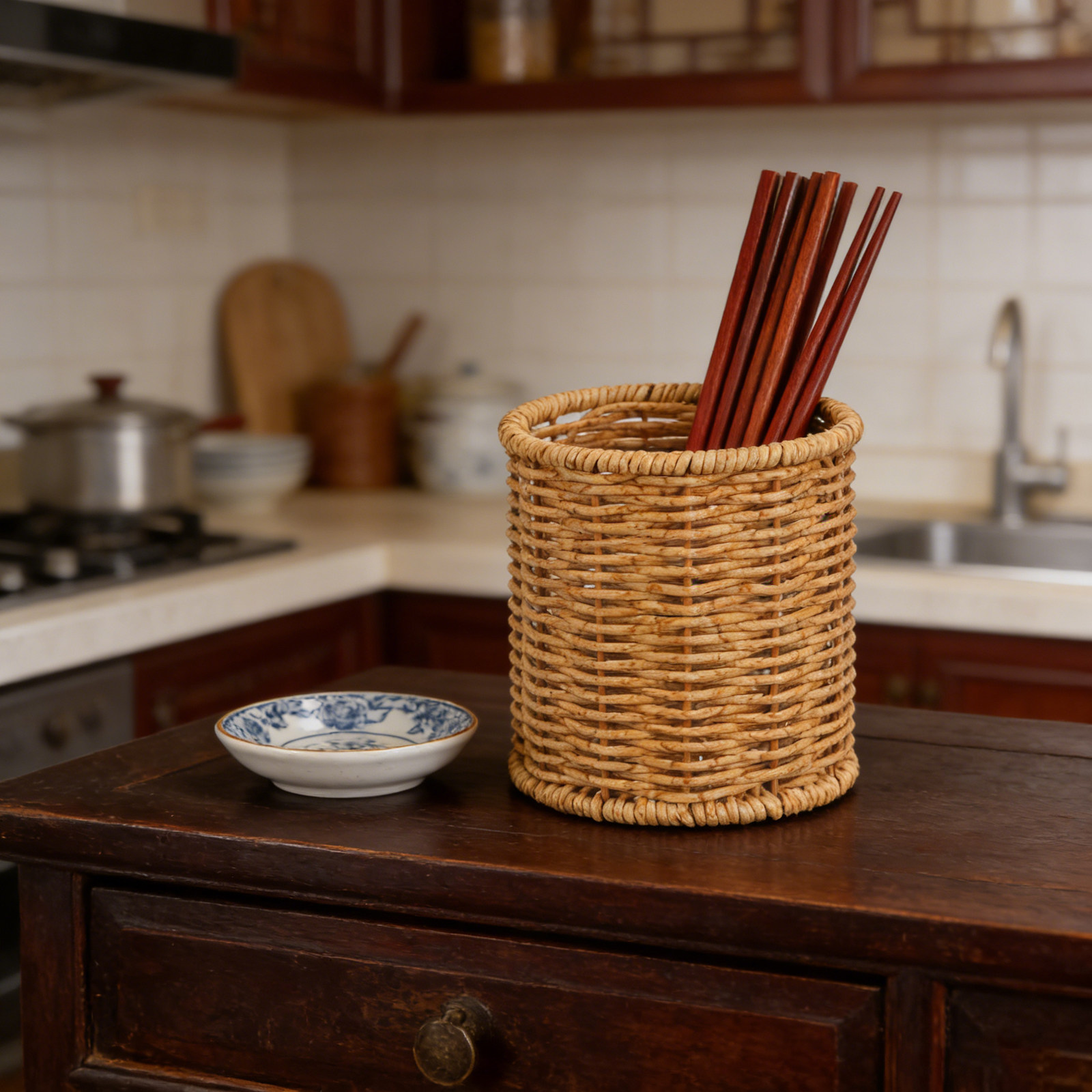 Kitchen Utensil Holder - Cestello Porta Bacchette in Plastica Rotondo