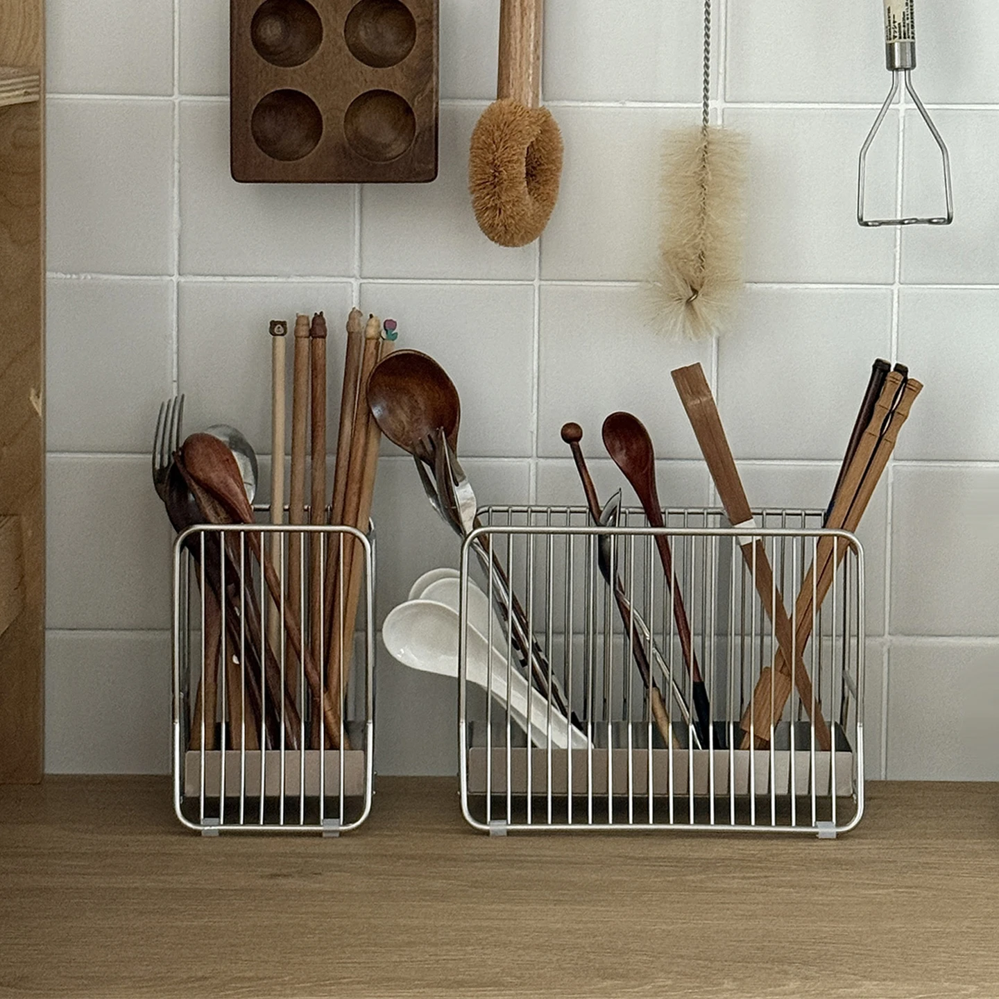 Kitchen Utensil Holder - Porta Bacchette da Parete in Acciaio
